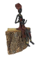 Preview: Bronze-Skulptur Sitzende Frau mit Kind by Issouf - 23 cm